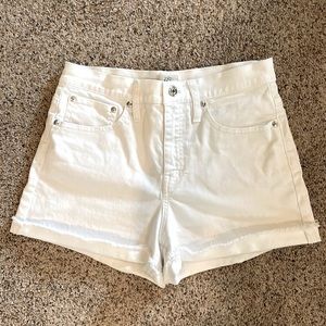 J. Crew High Rise White Denim Shorts 26